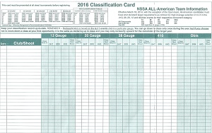 NSSA Class Card